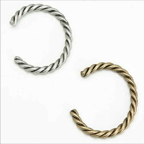 Sterling or Gold Plated Twisted Cuff - Picture 2 of 5
